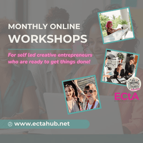 Monthly Workshops for creative entrepreneurs ad