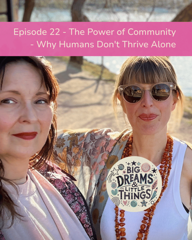 Episode 22 of Big Dreams & Little Tings Podcast. Th ePower of Community and why humans don't thrive alone. Cover